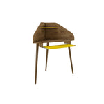 Gatutca Corner Desk with Keyboard Shelf - Rustic Brown/Yellow