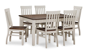Caylie 7-Piece Dining Set - Ivory, Driftwood