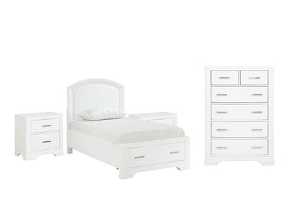 Arista 5-Piece Twin Storage Bedroom Package - White