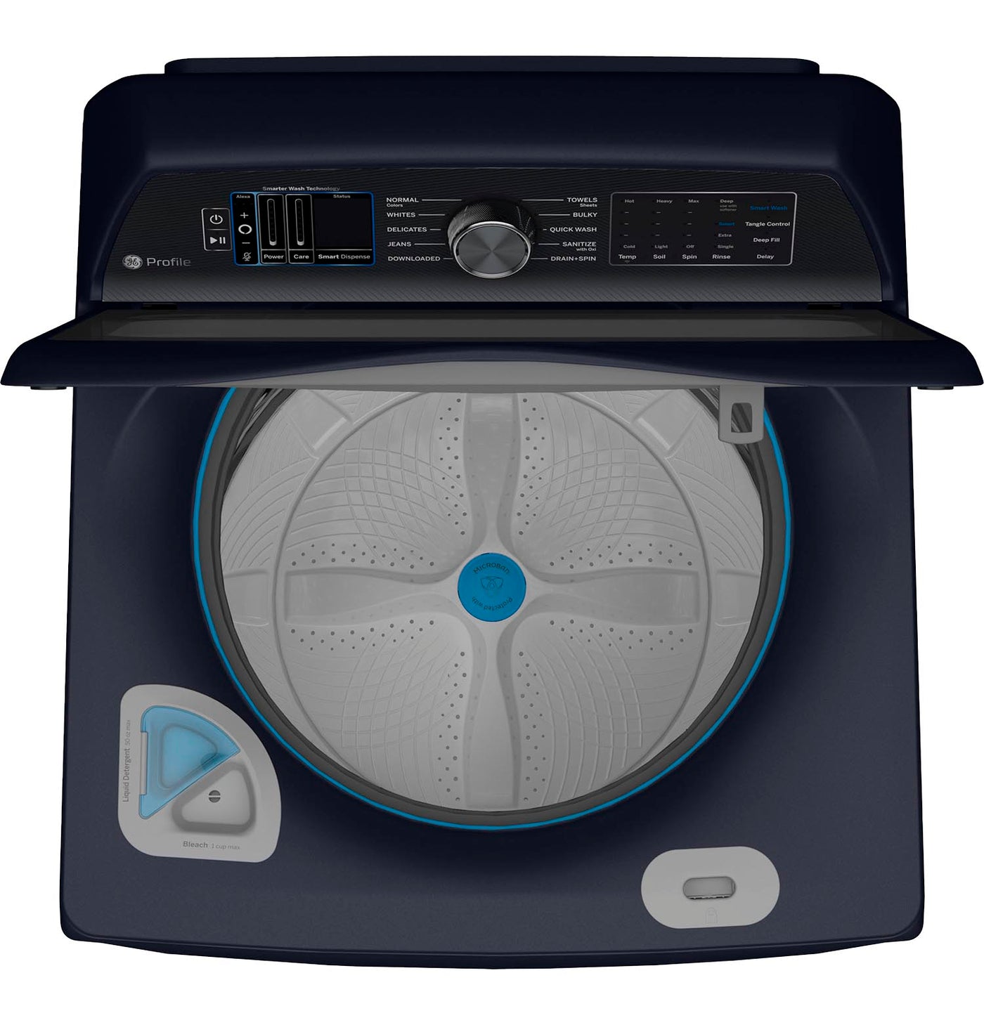 GE Profile Sapphire Blue Top Load Washer with Smarter Wash Technology (6.2 Cu. Ft)- PTW900BPTRS