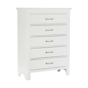 Simone Farm 5 Drawer Chest - White