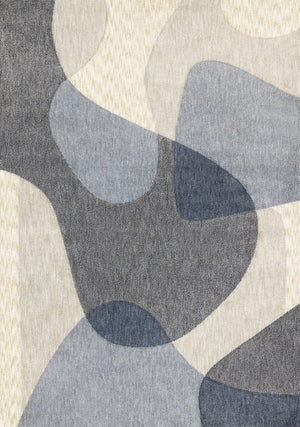 Recycled Polyester Modern Teardrop Area Rug - Blue Grey - 8' X 11'