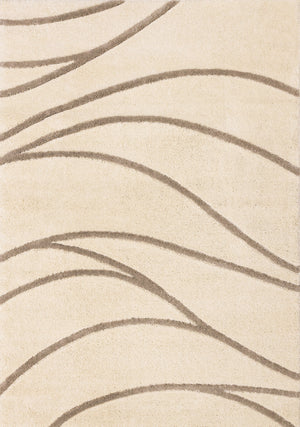 Palace Modern Curves Area Rug - Cream Taupe - 5' X 8'