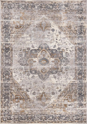 Elegant Traditional Area Rug - Grey Brown - 7' X 10'