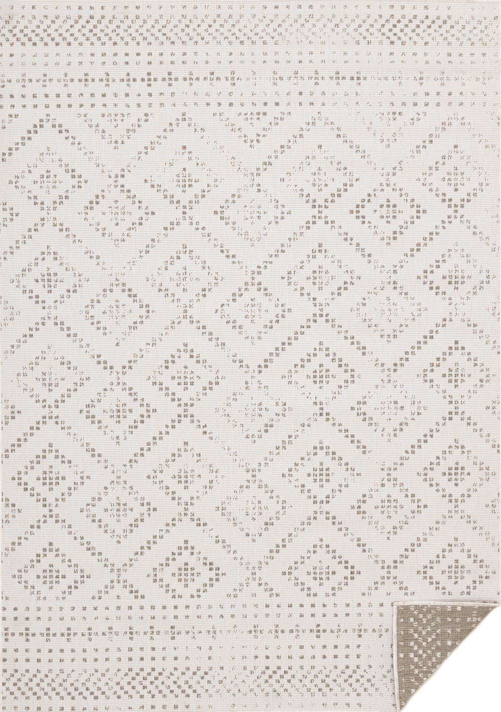 Summer Breeze 5'3" x 7'7" Outdoor Reversible Diamond Pattern - Beige, Cream