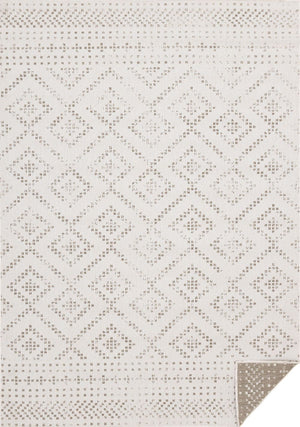 Summer Breeze 6'7" x 9'6" Outdoor Reversible Diamond Pattern - Beige, Cream