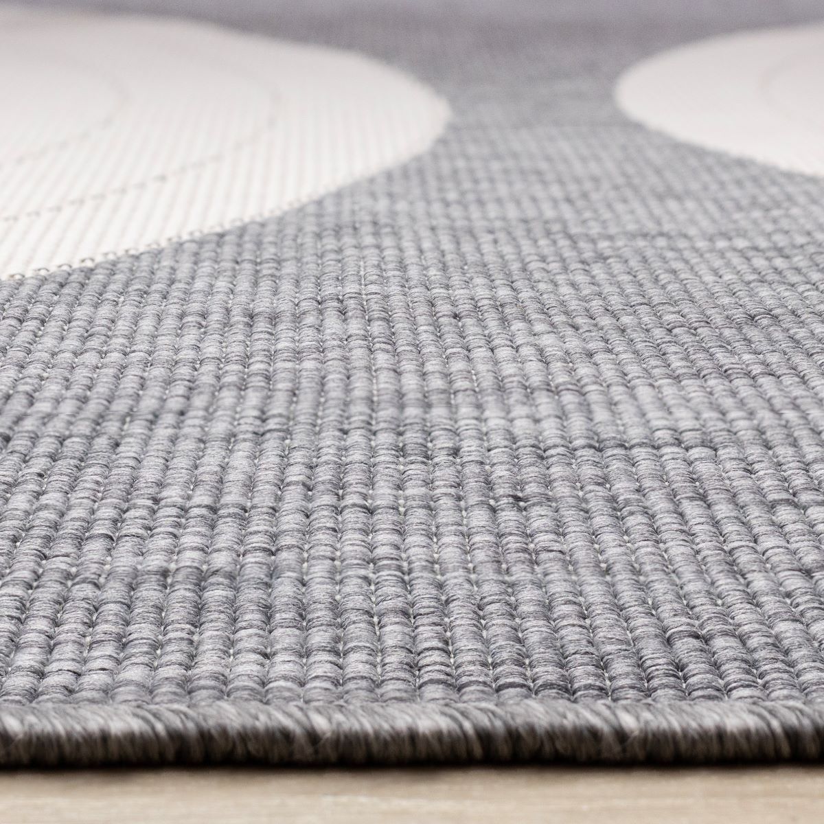 Summer Breeze 5'3" x 7'7" Outdoor Rug Double Arches - Grey, White