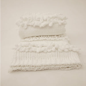 Fresh Perspective Chunk Knit Ivory Throw -Ivory