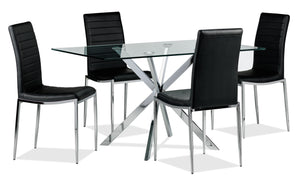 Darron 5-Piece Dining Table Set - Black