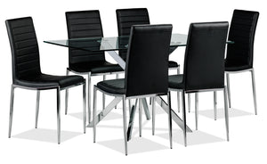 Darron 7- Piece Dining Table Set - Black