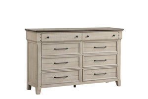 Bungalow 8 Drawer Dresser - Brown, Light Grey