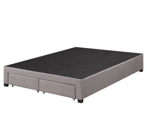 Brent Full Platform Bed Base With Drawers- Grey