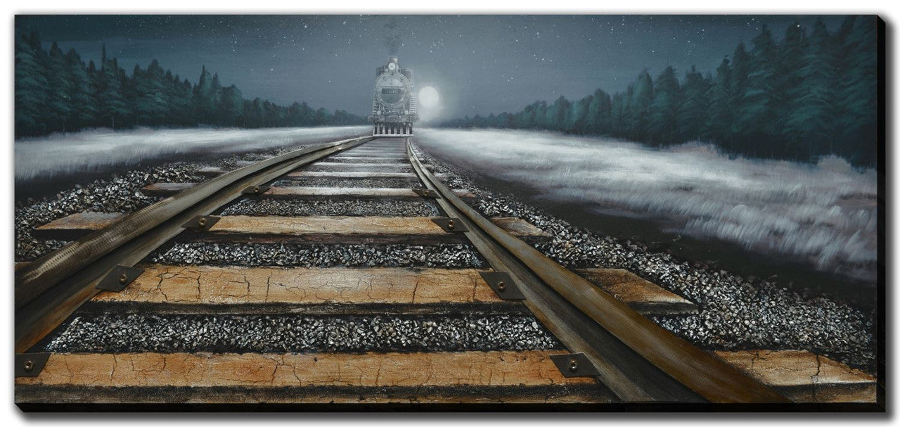 Night Tracks Wall Art - Brown/Green - 71 X 32