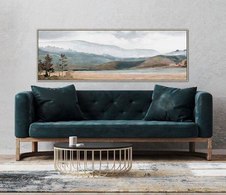 Mountainview Wall Art - Light Brown/Teal - 61 X 21