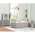 Trudy 3-Piece Twin Captain Bed with Trundle - Grey