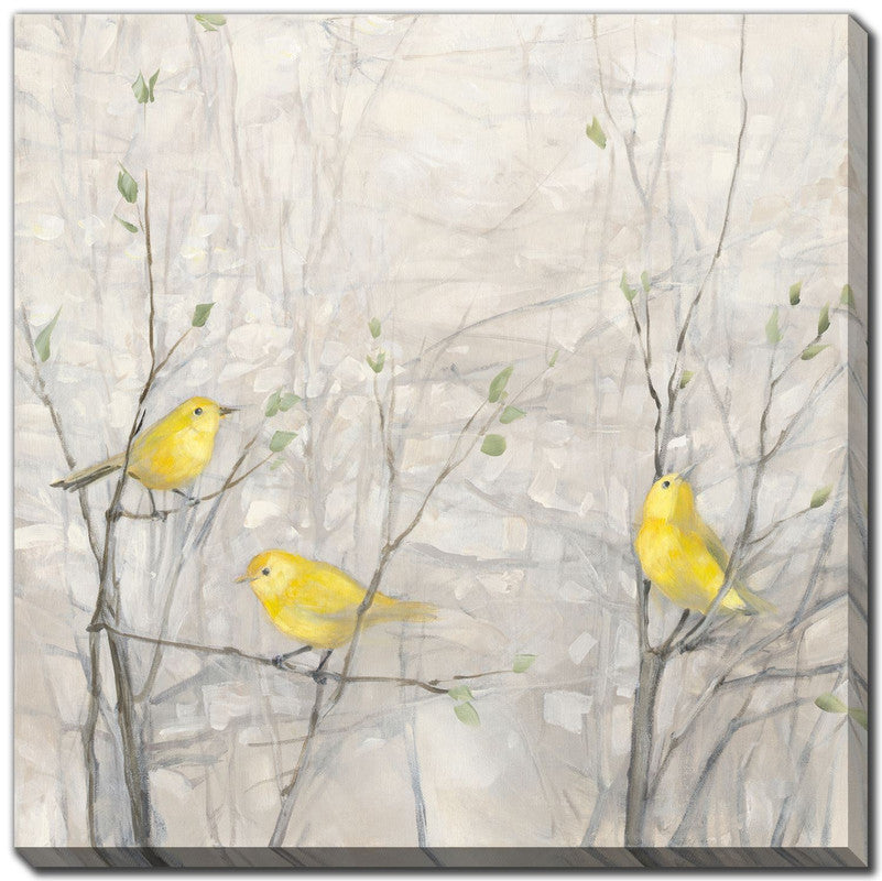 Noisy Neighbours I Wall Art - Yellow/Grey - 18 X 18