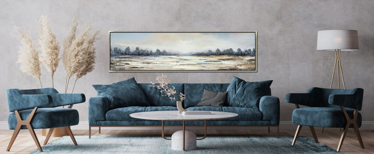 Gold Field Wall Art - Blue - 73 X 21