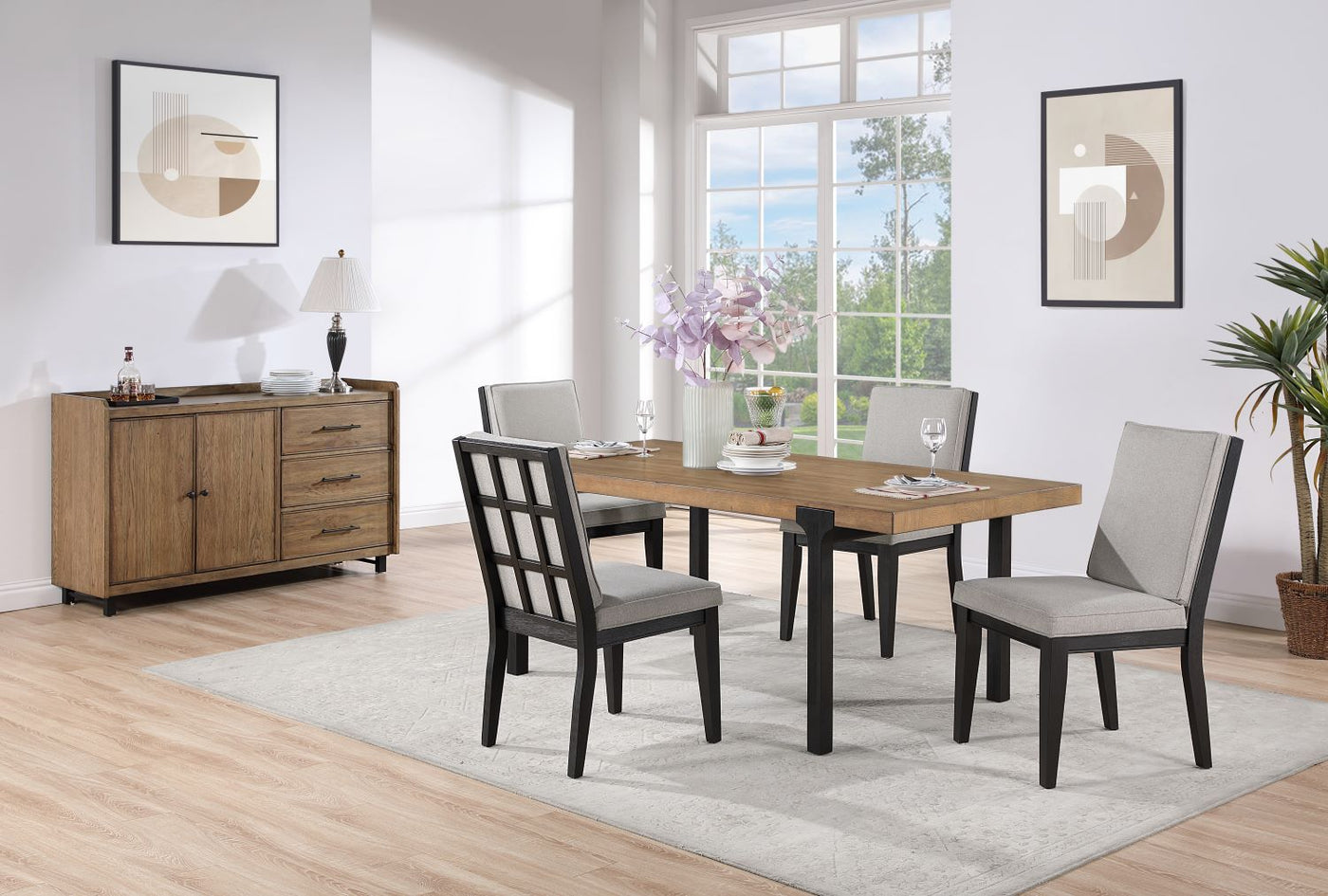 Freye Dining Table - Black, Brown