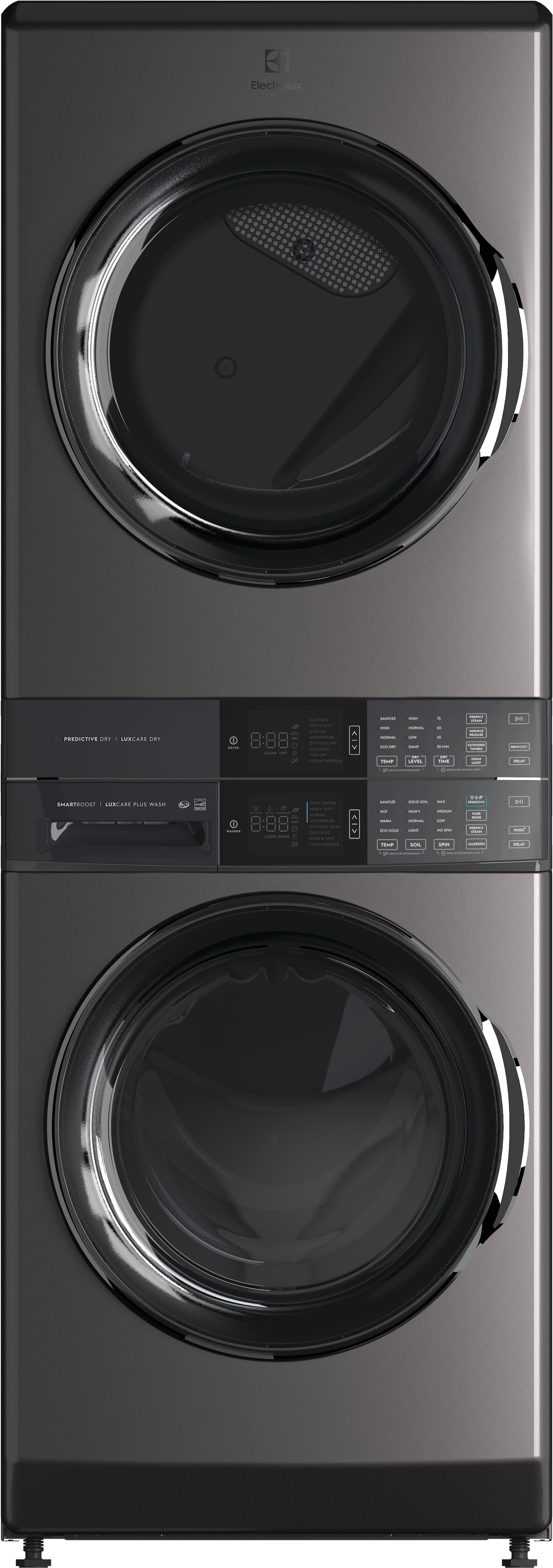 Electrolux Titanium Laundry Tower with SmartBoost® Washer (5.2 Cu.Ft) & Electric Dryer (8 Cu.Ft) - ELTE760CAT