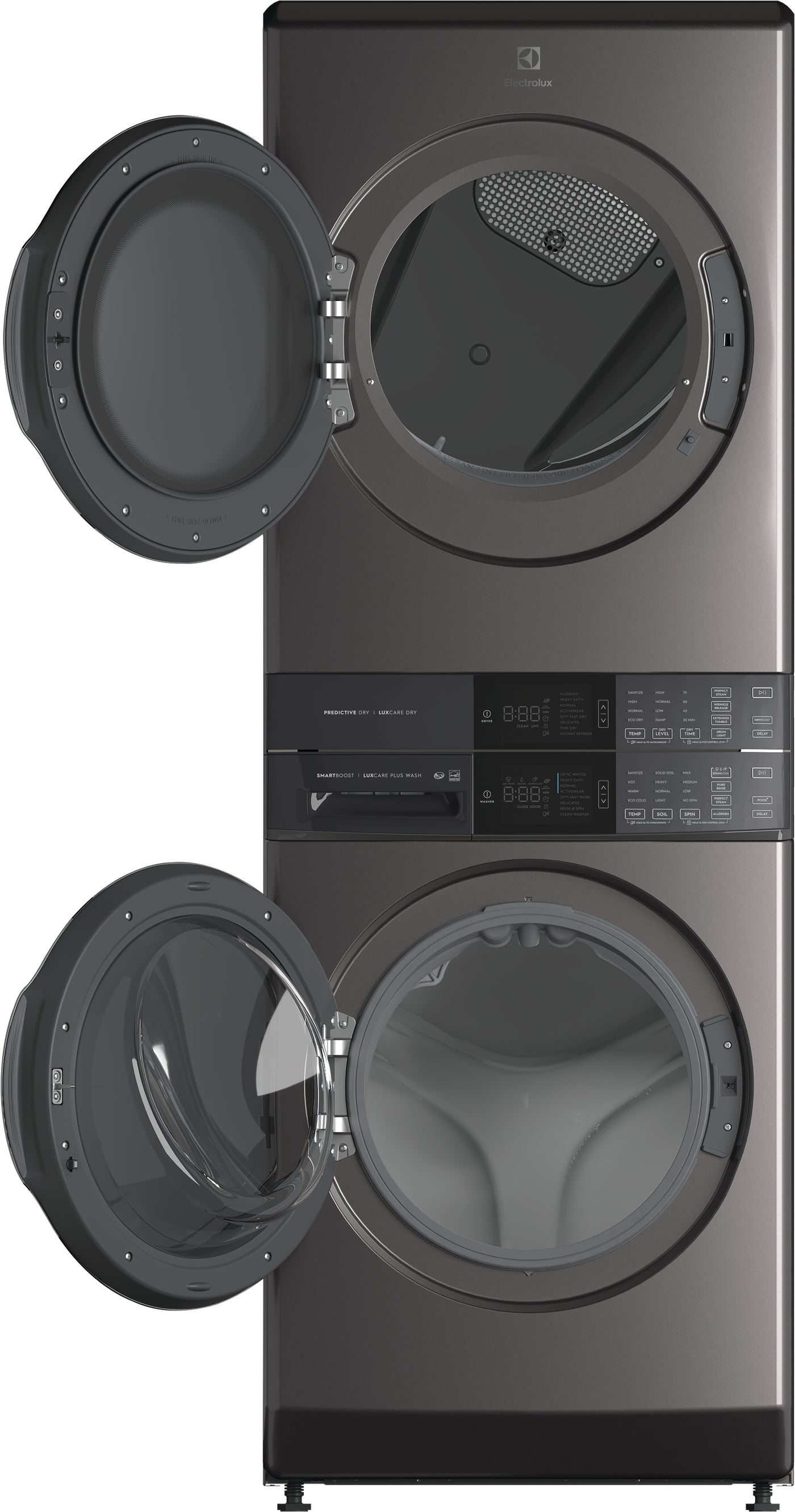 Electrolux Titanium Laundry Tower with SmartBoost® Washer (5.2 Cu.Ft) & Electric Dryer (8 Cu.Ft) - ELTE760CAT