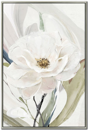 White Bloom I Wall Art - White/Green - 29 X 43