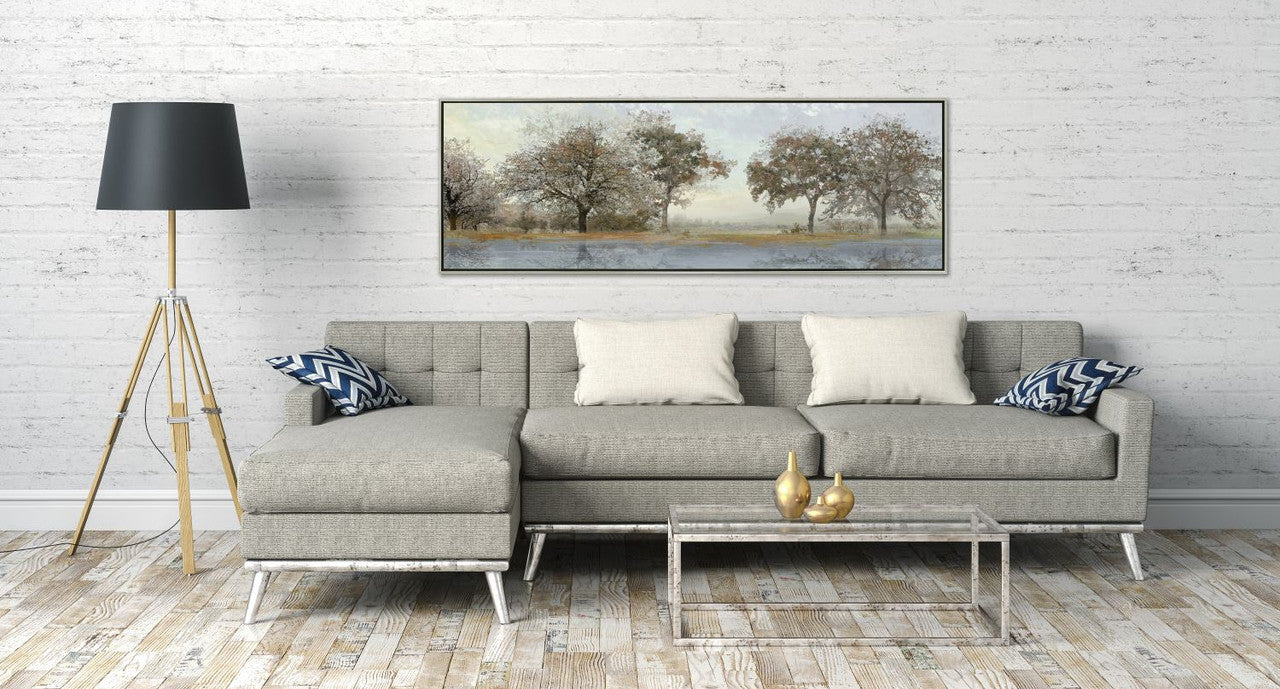 Field of Trees Wall Art - Blue/Green - 60 X 21