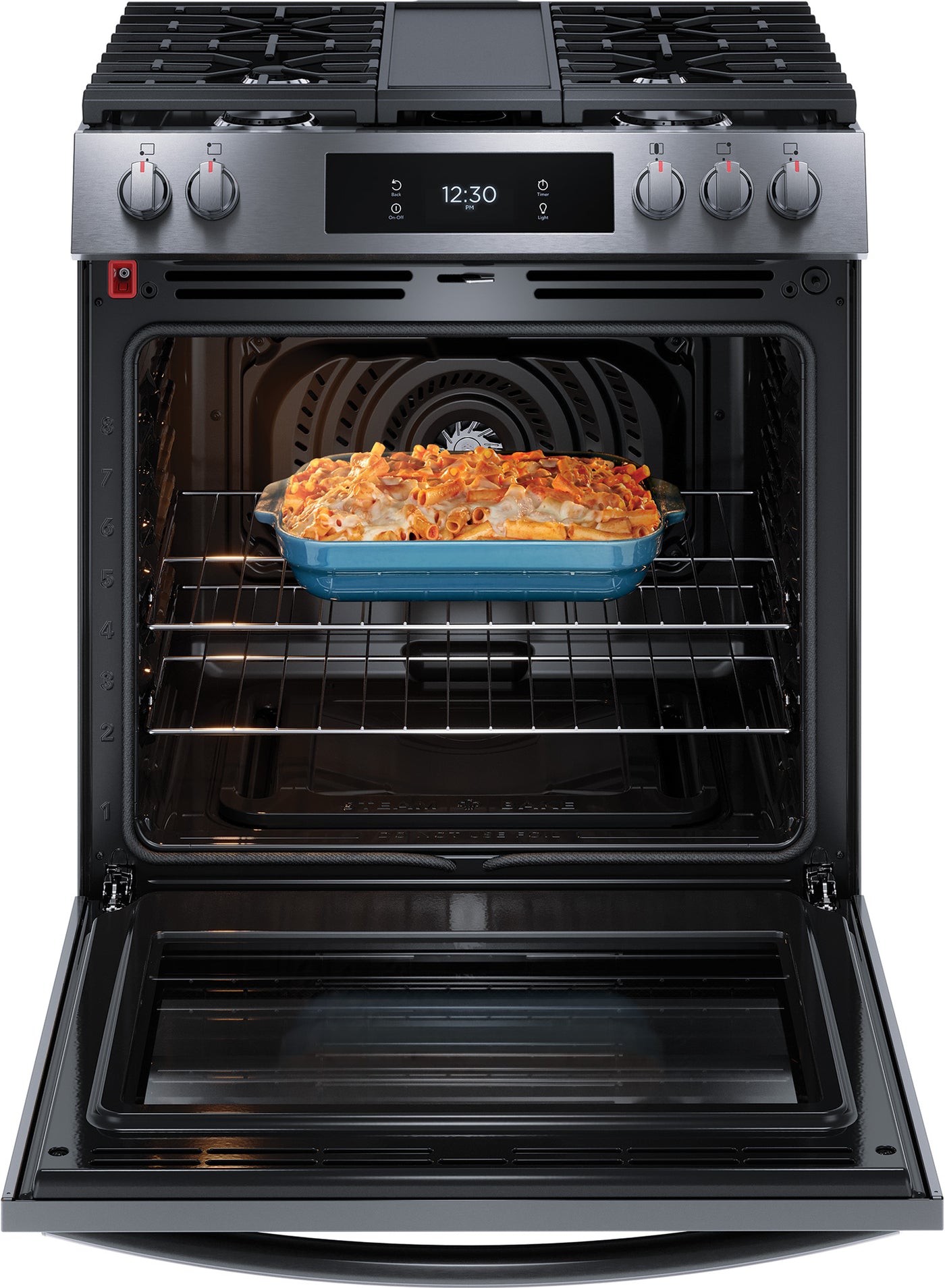 Frigidaire Gallery Black Stainless 30" Front Control Gas Range with Total Convection (6.1 Cu. Ft) - GCFG3060BD