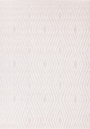 Isla 6'7" x 9'6" Diamond Trellis Design Area Rug - White