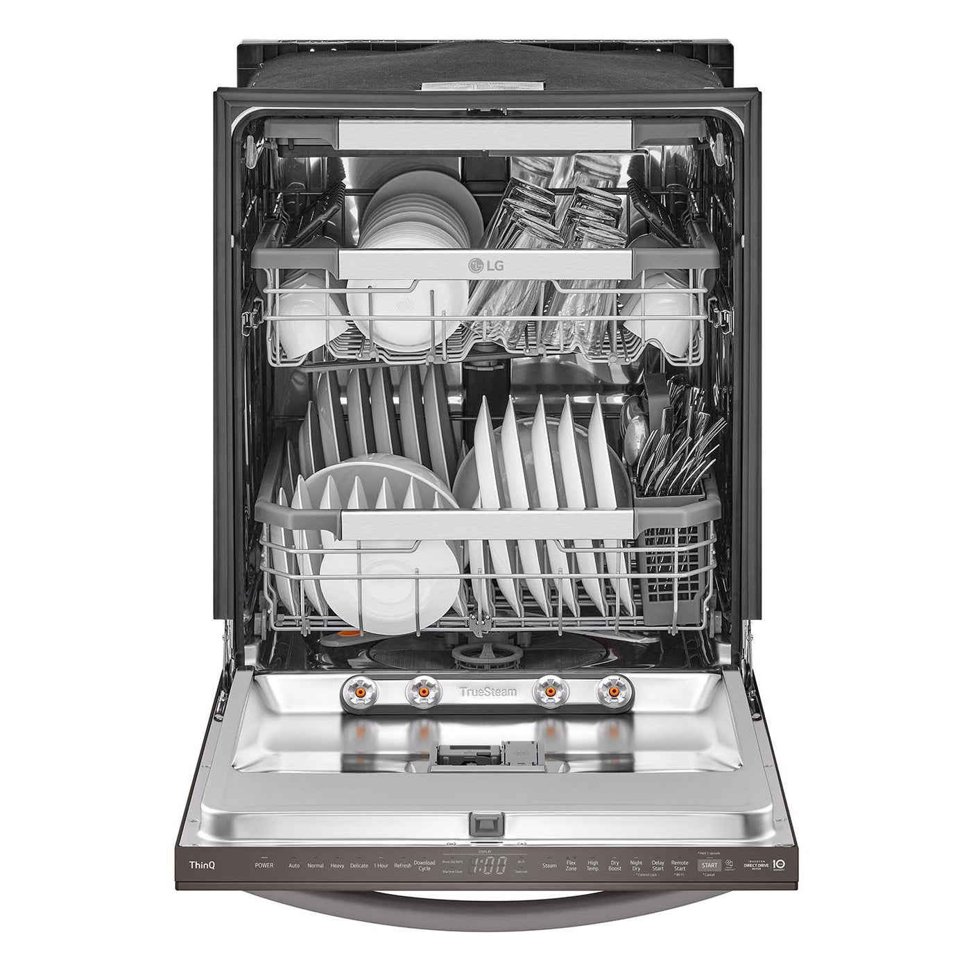 LG Black Stainless Steel Smart Dishwasher with 1-Hour Wash & Dry, QuadWash™ Pro, TrueSteam® and Dynamic Heat Dry™ - LDTH7972D