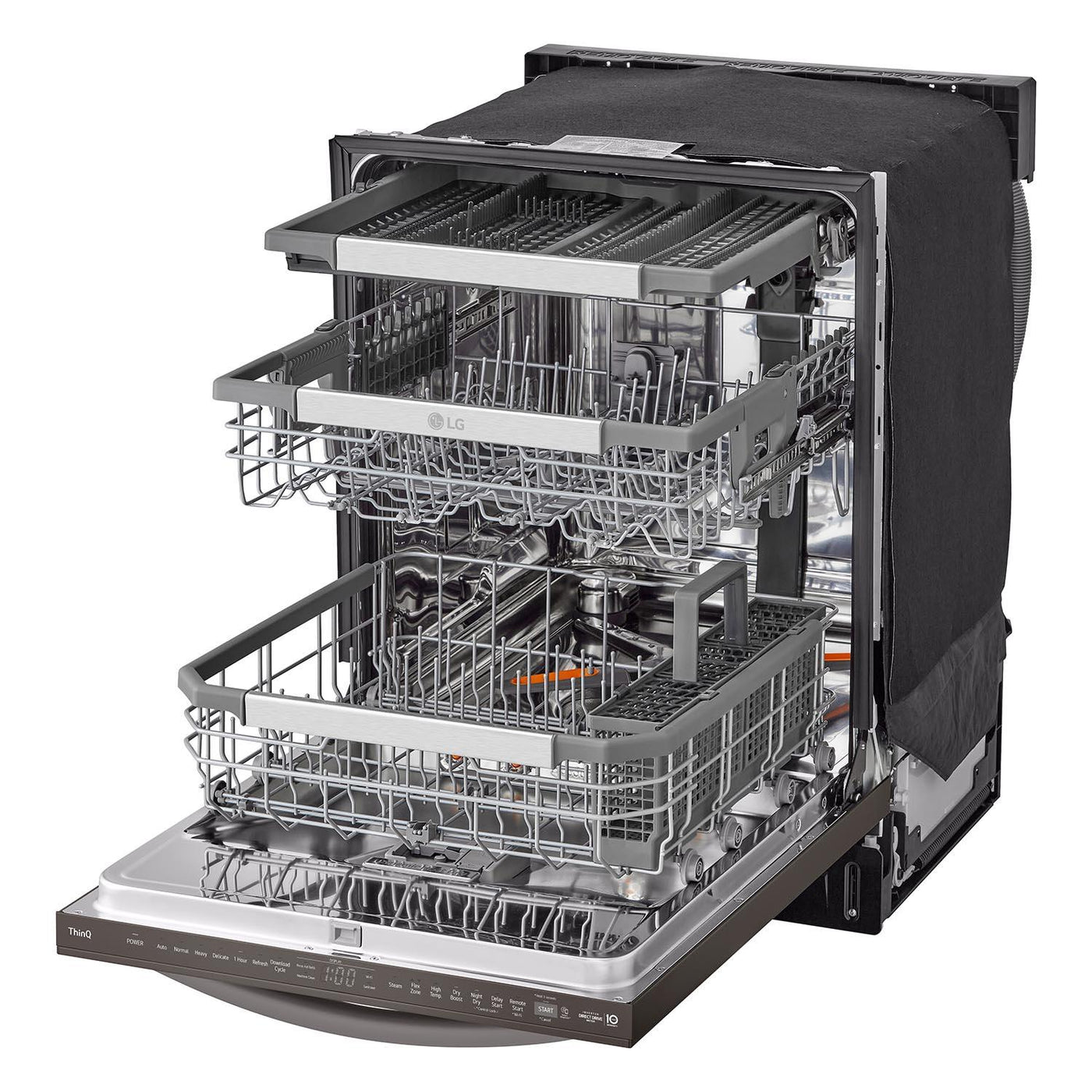 LG Black Stainless Steel Smart Dishwasher with 1-Hour Wash & Dry, QuadWash™ Pro, TrueSteam® and Dynamic Heat Dry™ - LDTH7972D