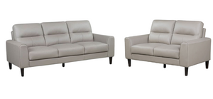 Verissimo Leather Sofa and Loveseat Set - Latte