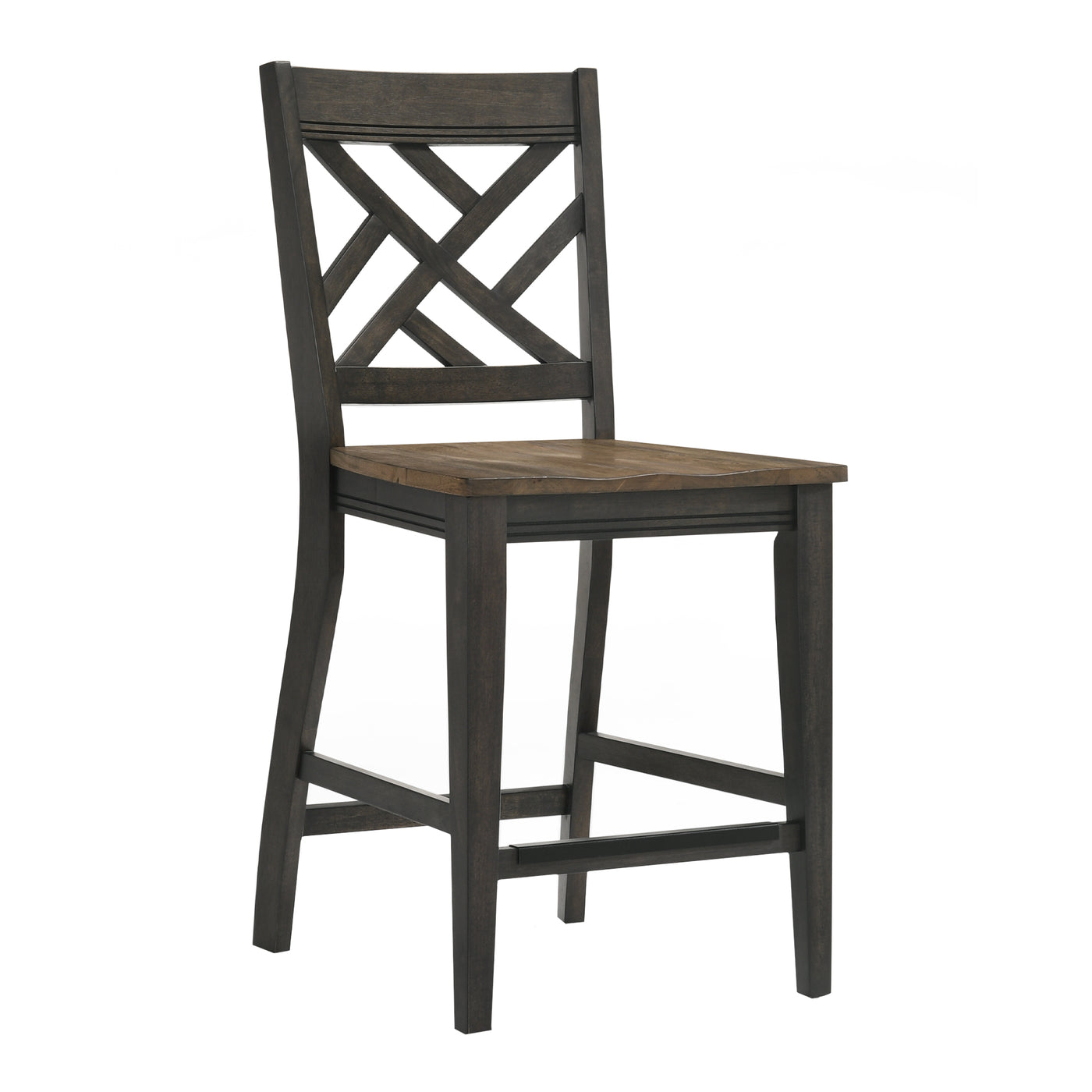 Addie Lattice-Back Counter Height Stool - Brown