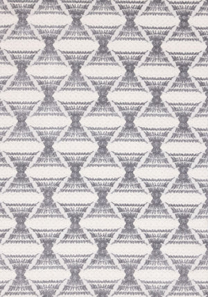 Grey Pathway 6'7" x 9'6" Ogee Patterned Area Rug - Grey, White