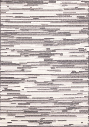 Pixel Drift 5'3" x 7'7" Broken Lines Design Area Rug - Grey, White