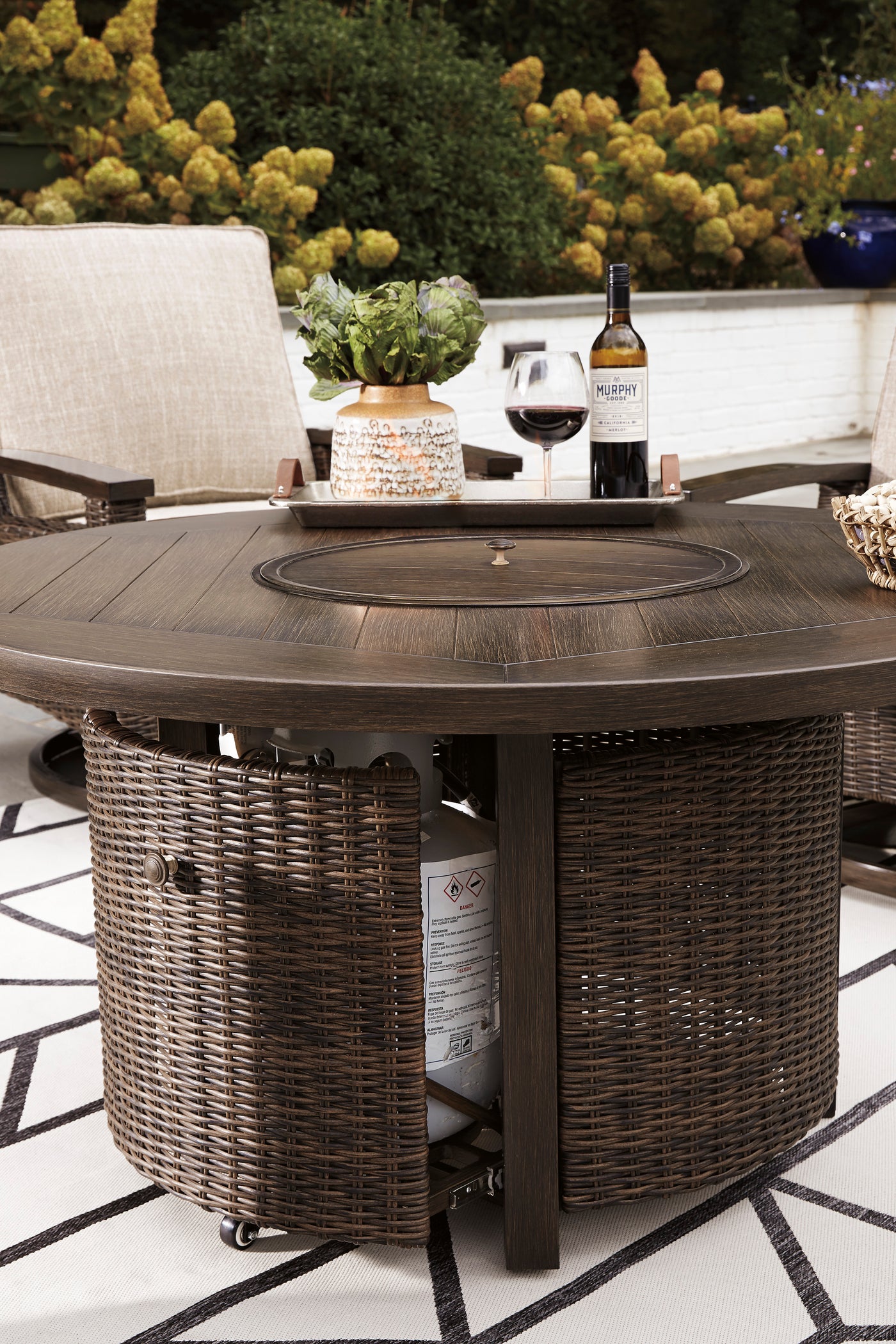 Paradise Trail - Outdoor Fire Pit Table - Medium Brown