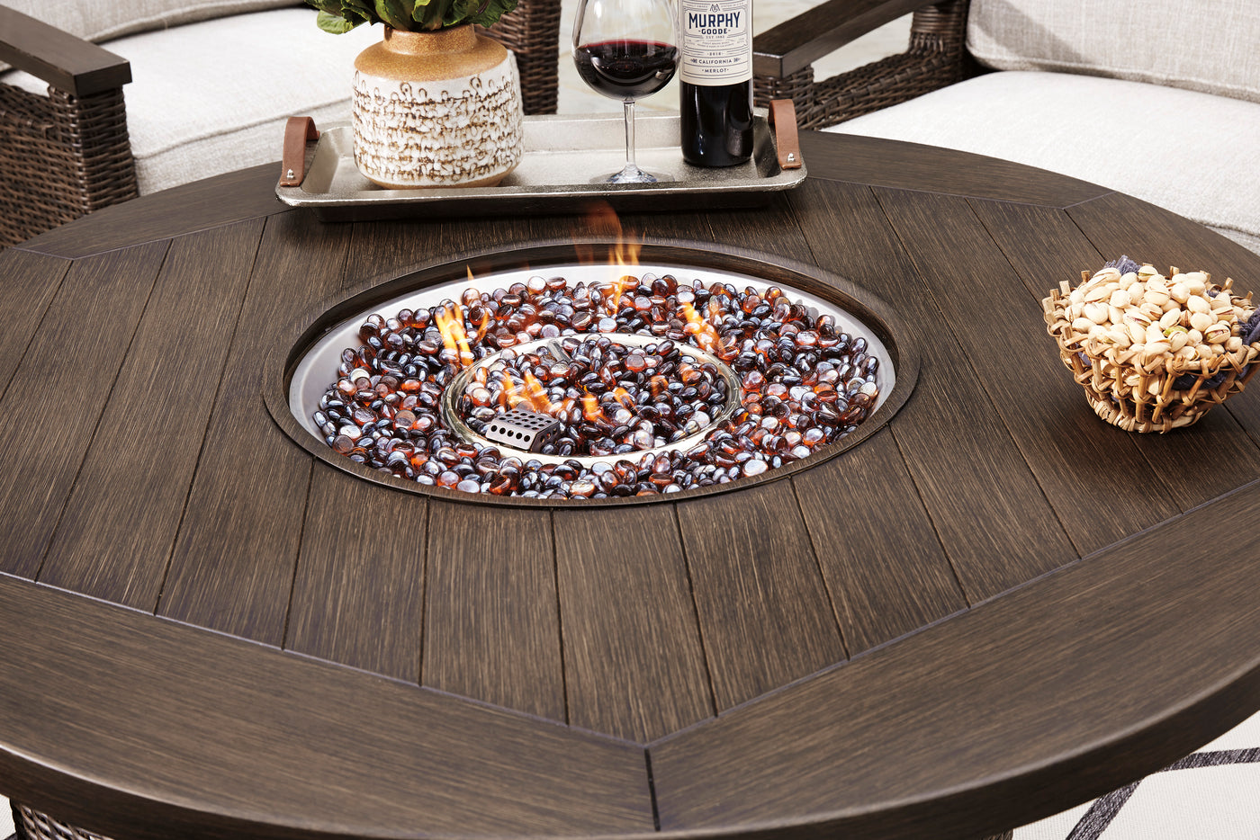 Paradise Trail - Outdoor Fire Pit Table - Medium Brown