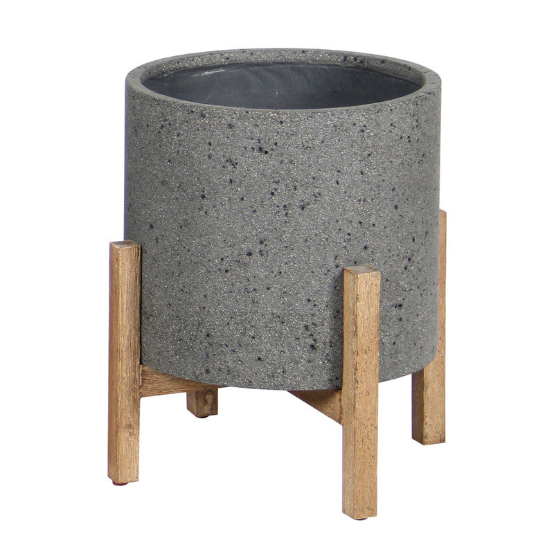 Bredgade V 17" Indoor/Outdoor Planter - Grey Stone