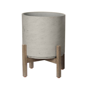 Bredgade IV Indoor/Outdoor 13.4" Planter - Cement Grey