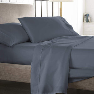 Edirne Cotton Queen Sheet Set - Charcoal