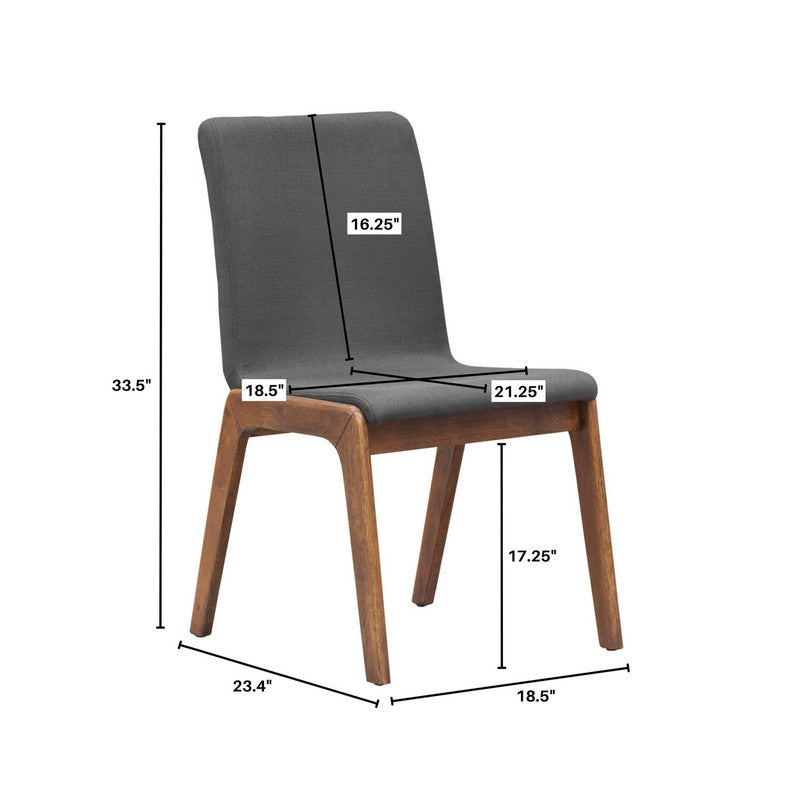 Thomaa Dining Chair Set - Brown/Dark Grey - Set of 2