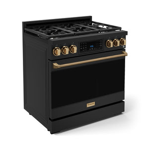 Thor Kitchen Black Stainless Steel Freestanding Professional Gas Range|Gordon Ramsay Series (6 cu.ft.) - RSG36B-BRZ