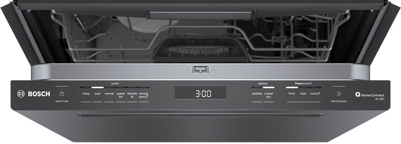 Bosch Black Stainless Steel 24" Smart Dishwasher with Home Connect, Third Rack - SHP78CM4N