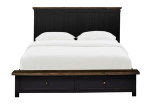 Stormy Ridge 3 - Piece Queen Storage Bed - Slate Black, Chicory