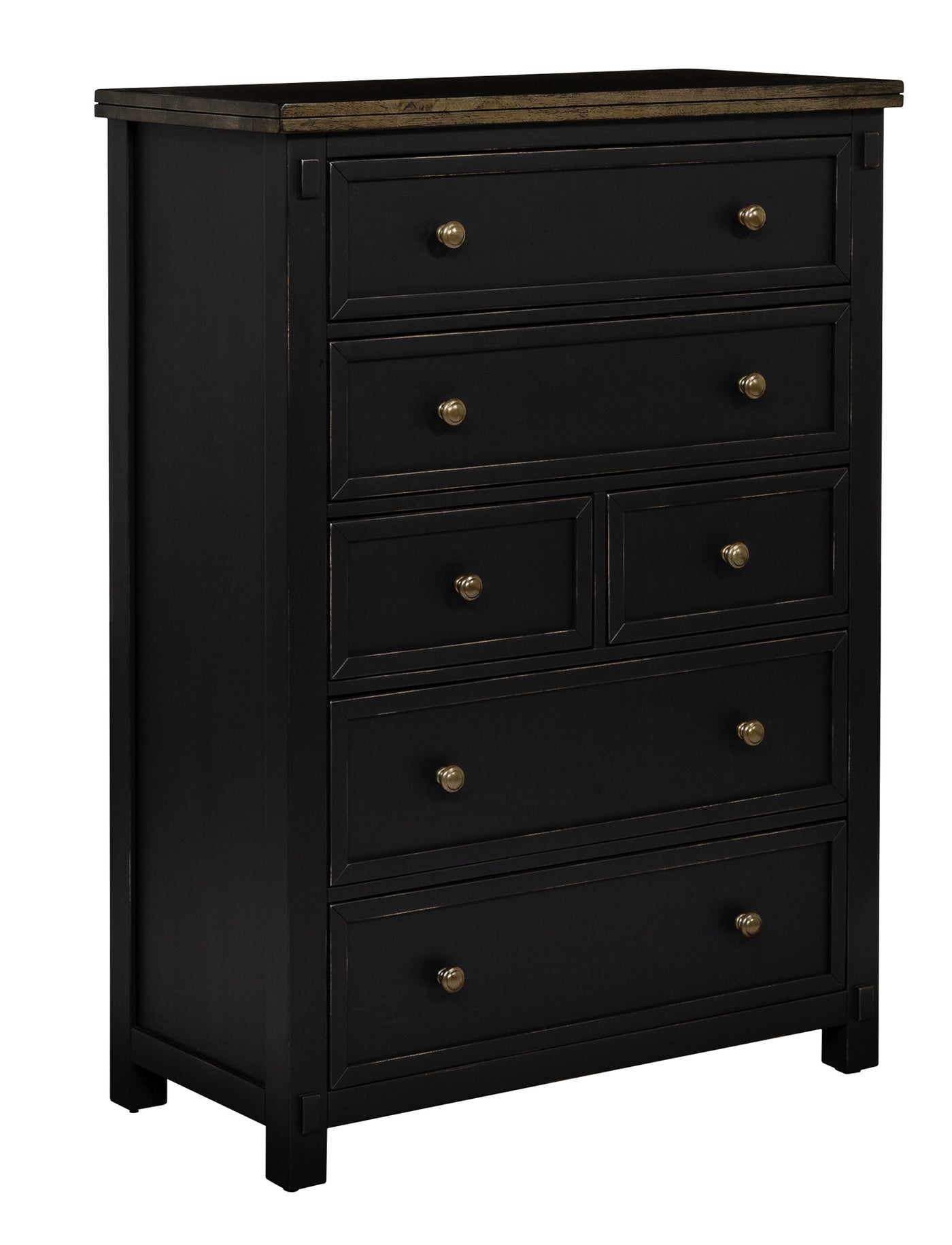 Stormy Ridge 6 Drawer Chest - Slate Black, Chicory