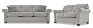 Duffield Sofa and Loveseat Set - Smoke