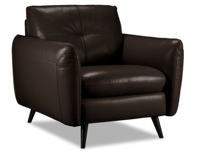 Carlino Leather Chair - Chocolate