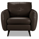 Carlino Leather Chair - Chocolate