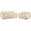 Carlino Leather Sofa and Loveseat Set- Bisque