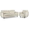 Carlino Leather Sofa and Chair Set - Silver