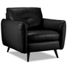 Carlino Leather Chair - Black
